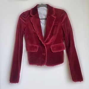 Women's Two Button Velvet Blazer